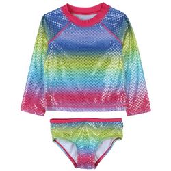 DOT & ZAZZ Baby Girls 2-pc. Mermaid Rainbow Swimsuit Set