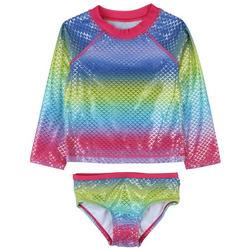 Baby Girls 2-pc. Mermaid Rainbow Swimsuit Set
