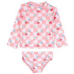 DOT & ZAZZ Baby Girls 2-pc. Ice Cream Checker Swimsuit Set