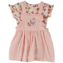 Young Hearts Baby Girls 2-pc. Butterfly Gauze Dress Set