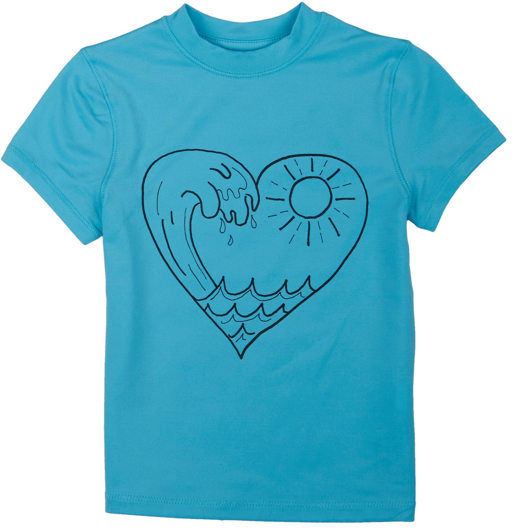 Reel Legends Toddler Girls Heart Wave T-Shirt
