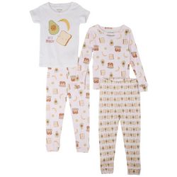 Cutie Pie Baby Toddler Girls 4 pc. Breakfast Pajama Set