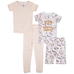 Cutie Pie Baby Toddler Girls 4 pc. Summer Vacay Pajama Set