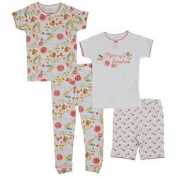 Cutie Pie Baby Toddler Girls 4 pc. Sunshine Pajama Set