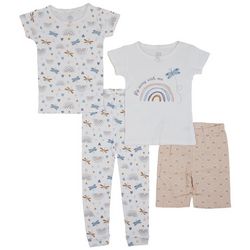 Cutie Pie Baby Toddler Girls 4 pc. Rainbow  Pajama Set