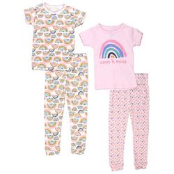 Cutie Pie Toddler Girls Sleepy & Smiley Rainbow  Pants Set