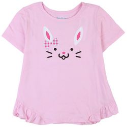DOT & ZAZZ Toddler Girls Bunny Face Short Sleeve Dress