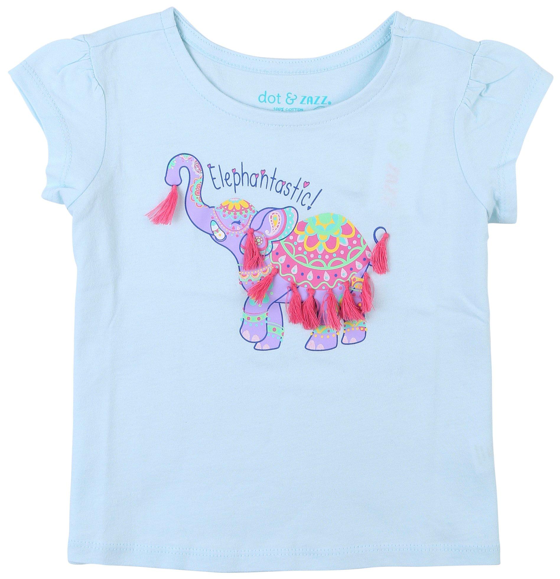 DOT & ZAZZ Toddler Girls Elephantastic Short Sleeve