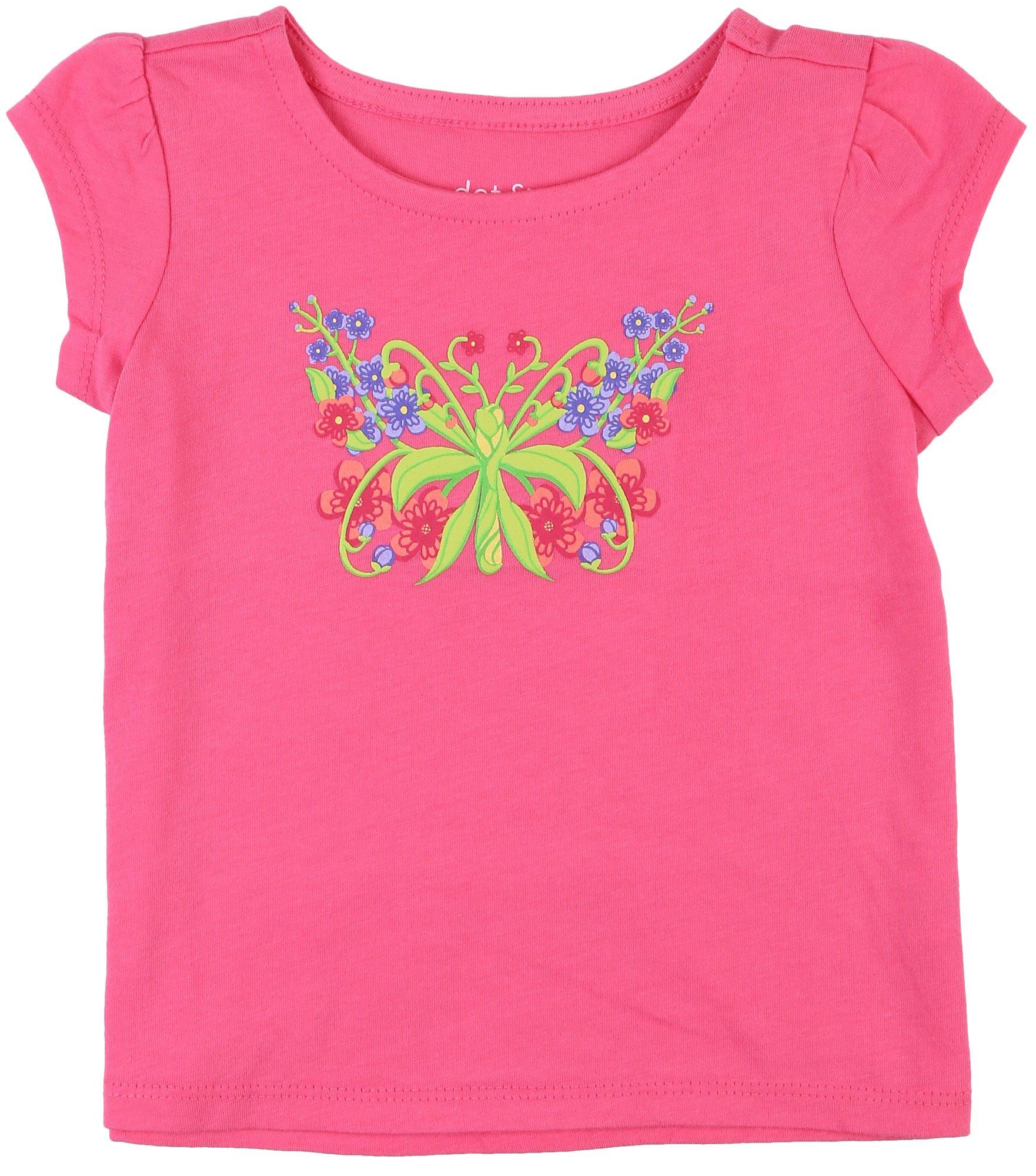 DOT & ZAZZ Toddler Girls Butterflies Floral Top