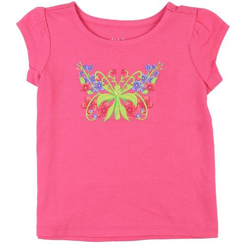 DOT & ZAZZ Toddler Girls Butterflies Floral Top