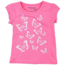 DOT & ZAZZ Toddler Girls Butterflies Short Sleeve Top