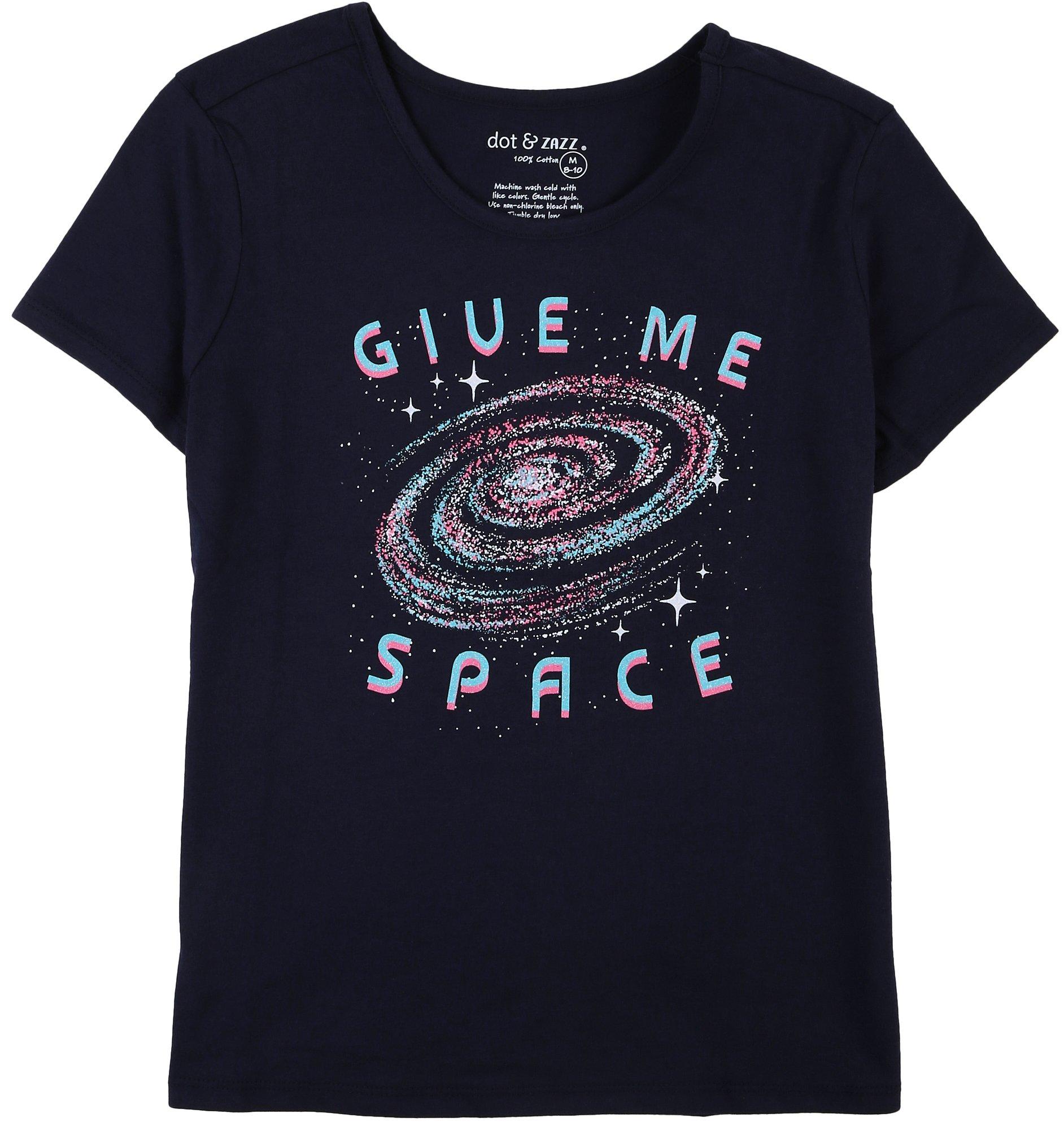 DOT & ZAZZ Toddler Girls Give Me Space Short Sleeve T-Shirt