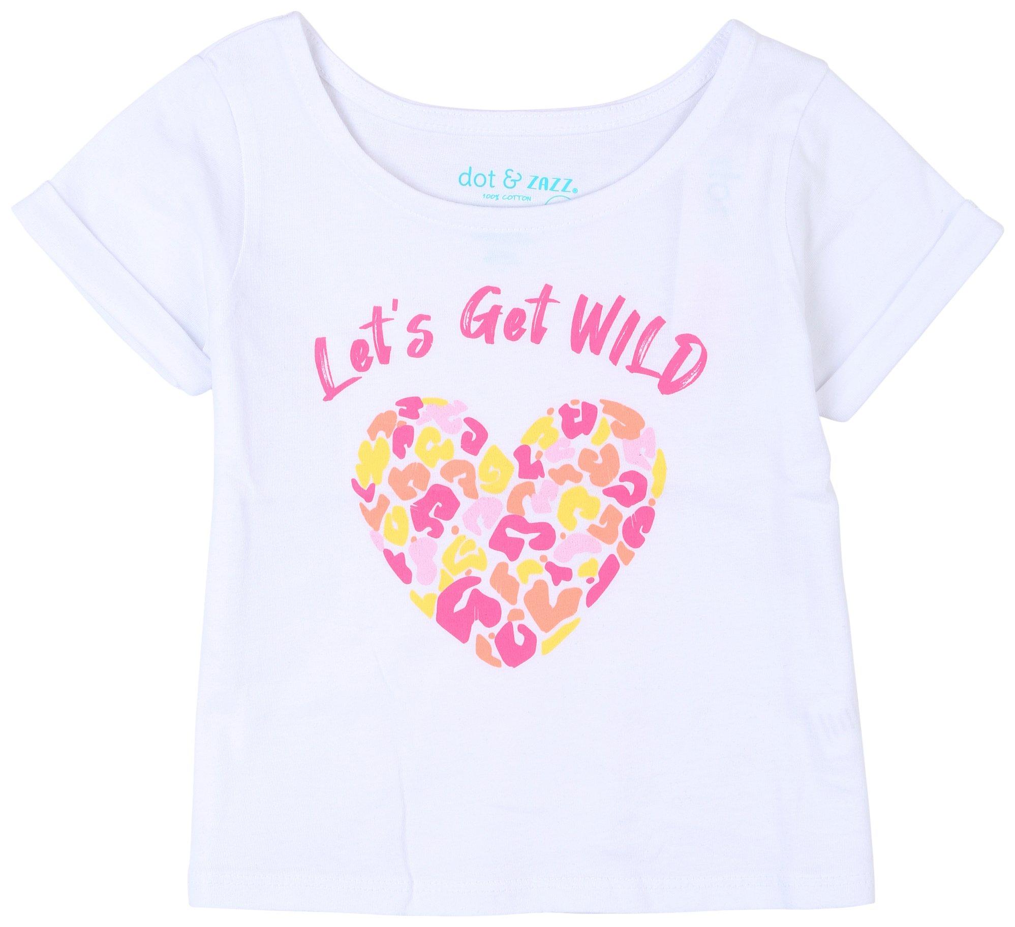 DOT & ZAZZ Toddler Girls Heart Short Sleeve Top