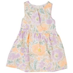 Toddler Girls Floral Sateen Sleeveless Dress