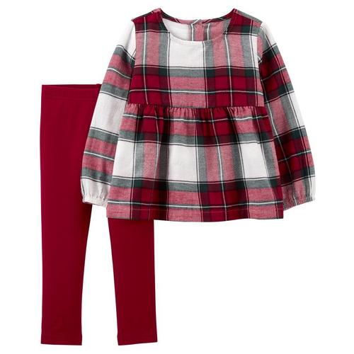 Carters Toddler Girls 2pc. Long Sleeve Red Plaid