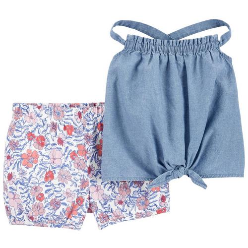 Carters Toddler Girls 2 pc. Chambray Top &