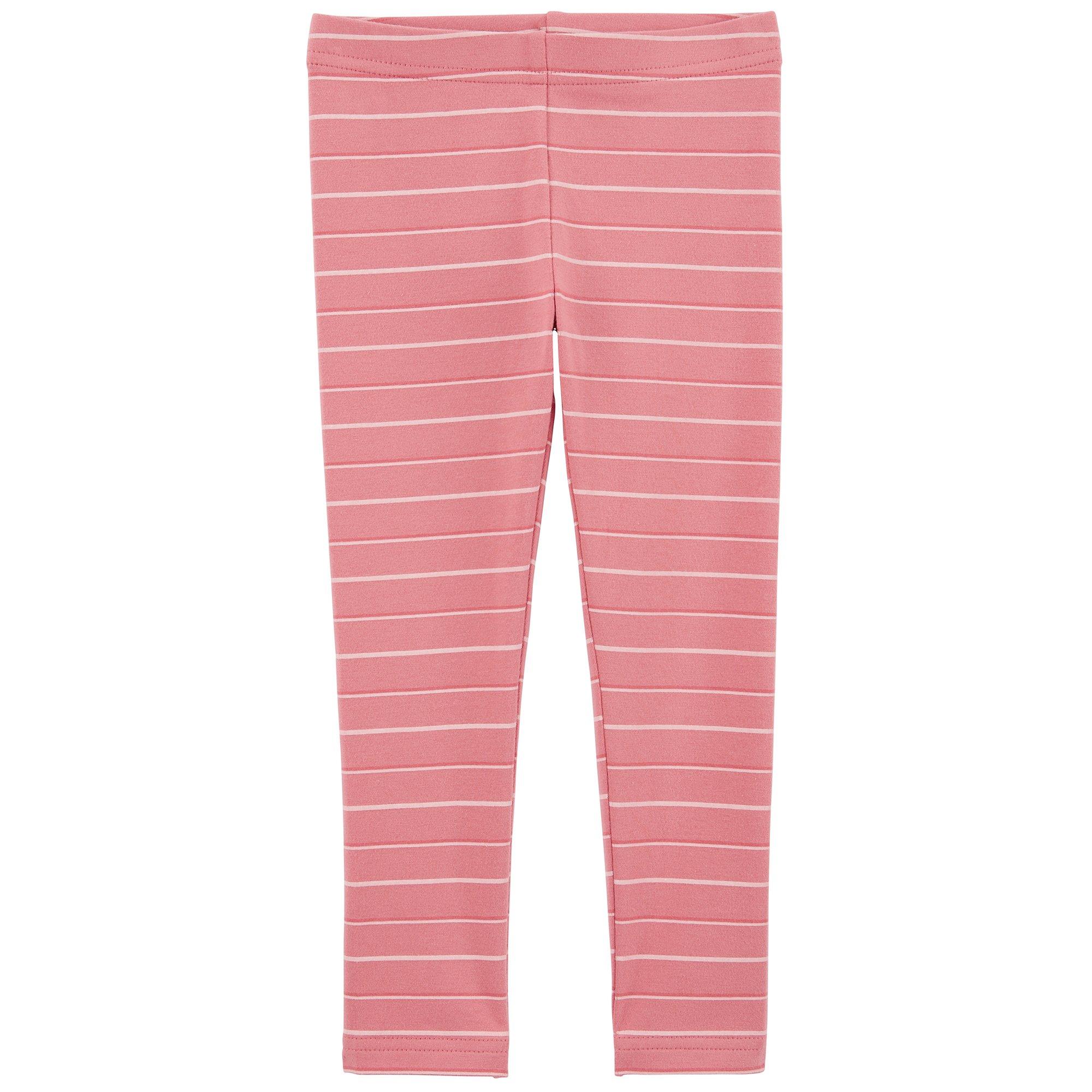 Toddler Girls Pink Stripe Leggings