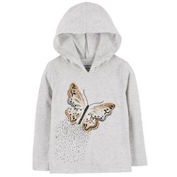 Toddler Girls Heathered Butterfly Long Sleeve Hoody