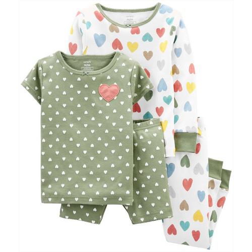 Carters Toddler Girls 4-pc. Heart Pajama Set