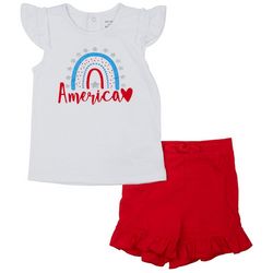 WILLOW and WYATT Toddler Girls 2-pc. Americana Short Set
