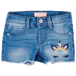 Squeeze Toddler Girls Rainbow Unicorn Denim Shorts