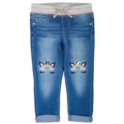 Squeeze Toddler Girls Unicorn Embroidered Denim Jeans