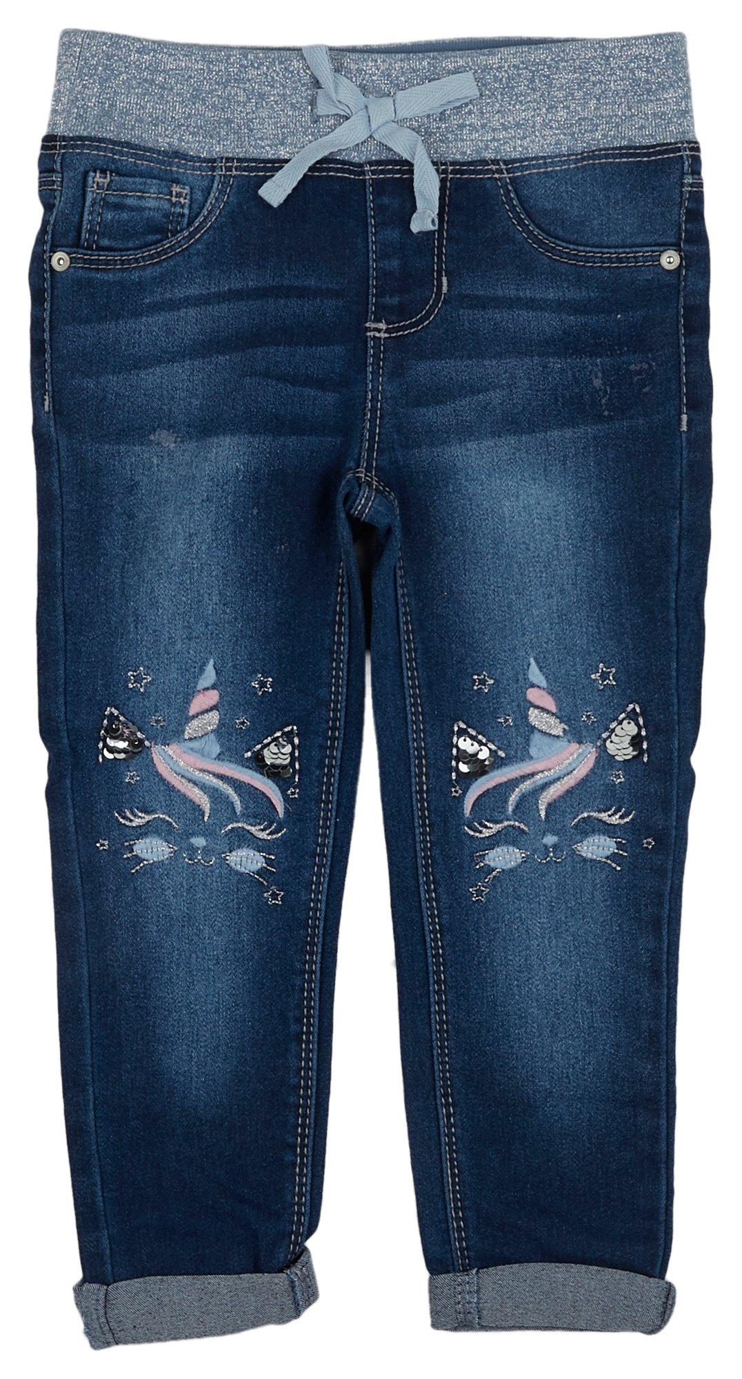 BLUE INK Toddler Girls Flip Sequin Unicorn Skinny Fit Pants