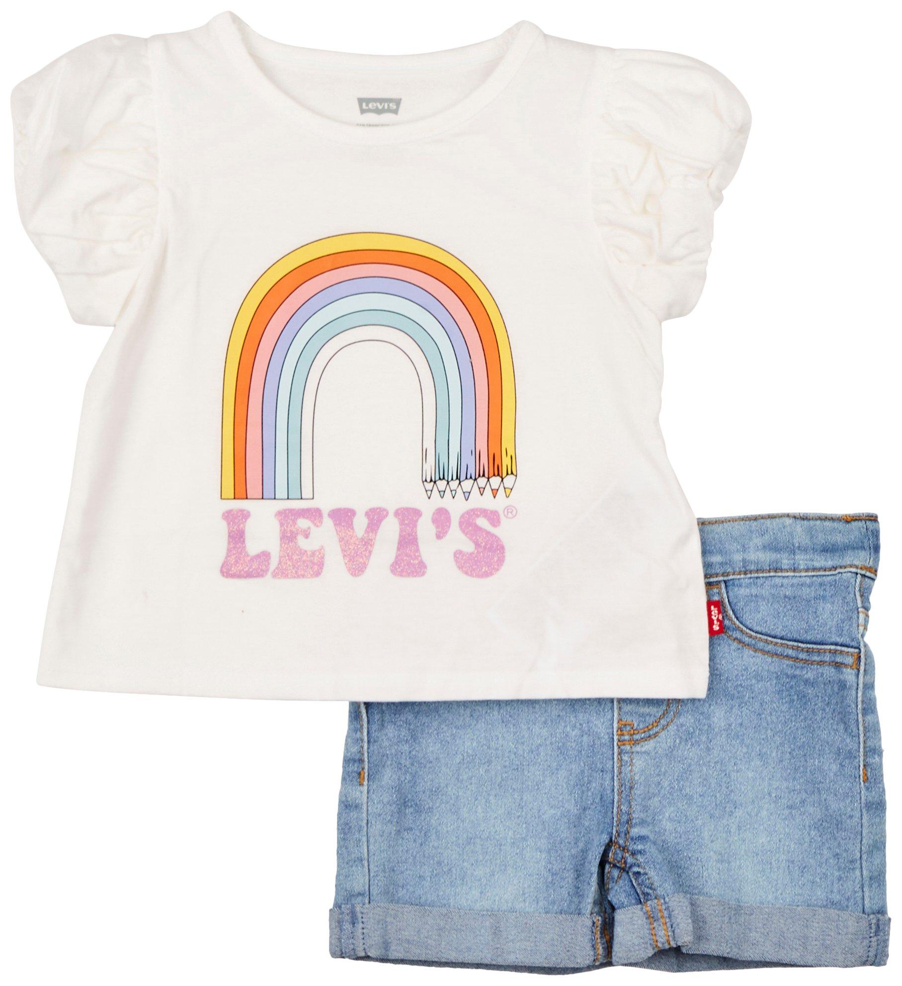 Levi's Toddler Girls 2 pc. Rainbow Top And
