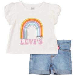 Toddler Girls 2 pc. Rainbow Top And Short Set