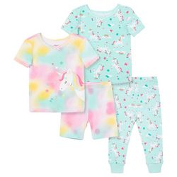 Little Me Toddler Girls 4-pc. Unicorn Tie Dye Pajama Set