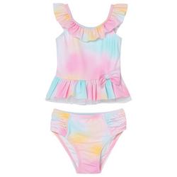 Toddler Girls 2-pc. Tie Dye Ruffle Swimsuit