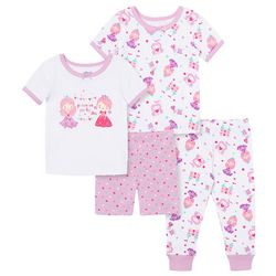 Little Me Toddler Girls 4-pc. Princess Pajama Set