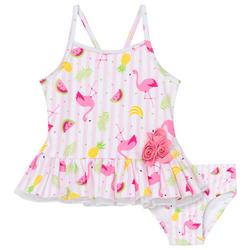 Toddler Girls 2-pc. Flamingo Peplum Swimsuit