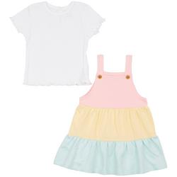 Toddler Girls 2 Pc. Knit Top Colorblock Dress Set