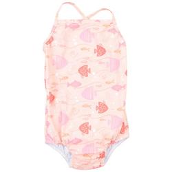 Toddler Girls Fish Print One Piece Swimsuits