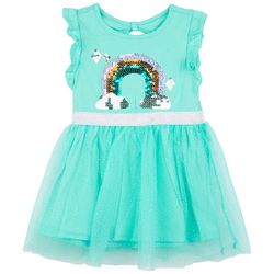 DOT & ZAZZ Toddler Girls Sequin Flutter Sleeve Dress