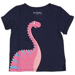 DOT & ZAZZ Toddler Girls Dino Peacoat Short Sleeve Top