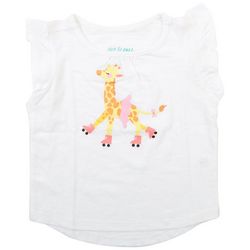 DOT & ZAZZ Toddler Girls Girafe Flutter Short Sleeve Top