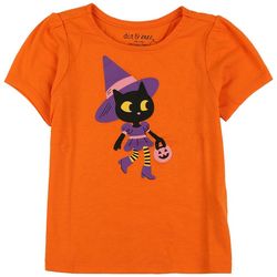 Toddler Girls Witch Kitty Puff Short Sleeve Tee