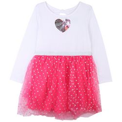 DOT & ZAZZ Toddler Girls Heart Sequin Long Sleeve Dress