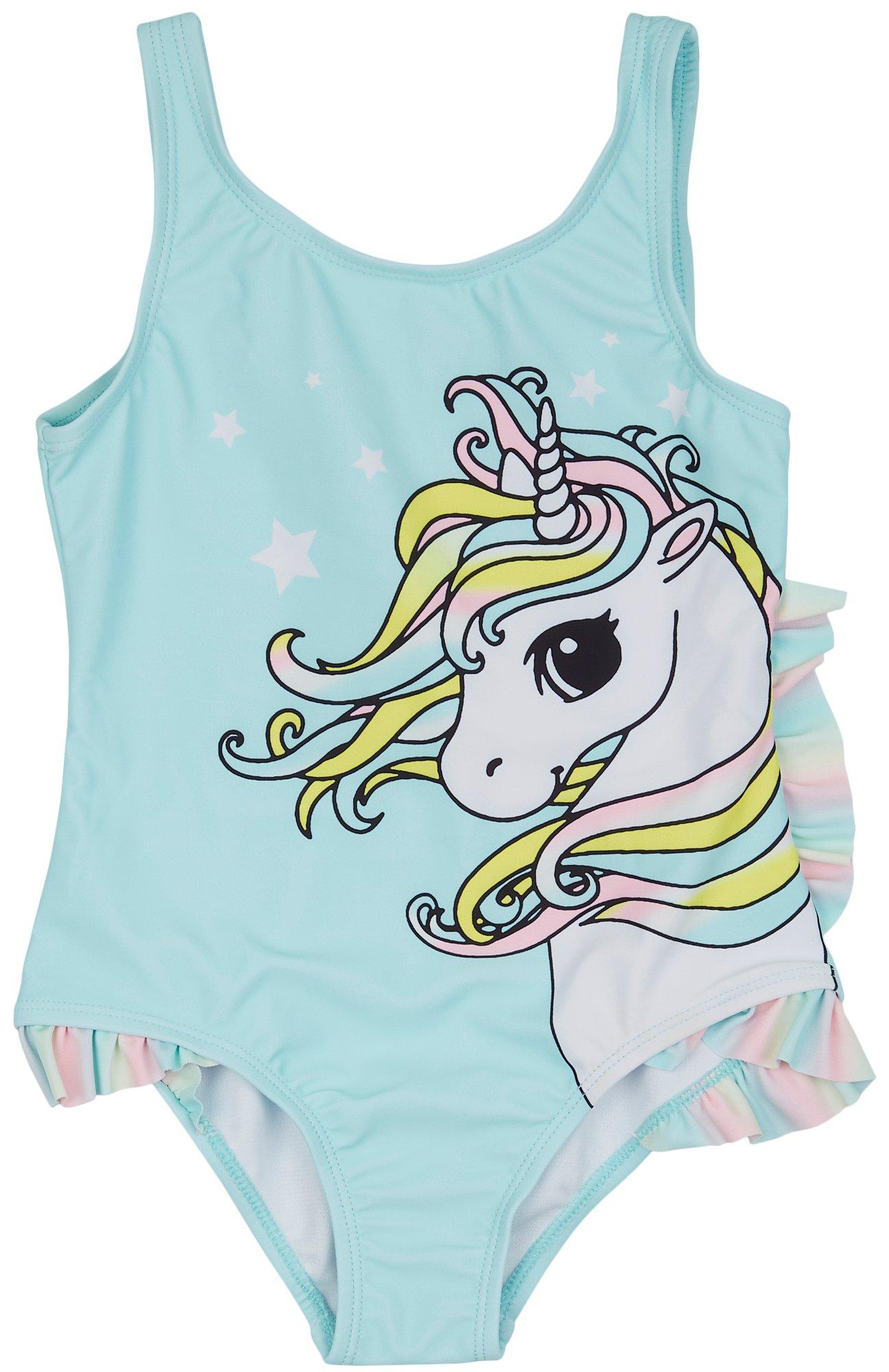 Ingear Swim Toddler Girls Unicorn Ruffle Swimsuit