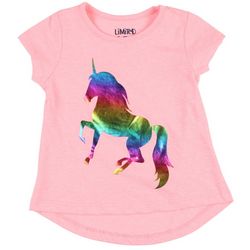 Limited Too Toddler Girls Ranbow Unicorn Foil Print Top