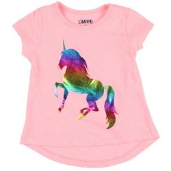 Toddler Girls Ranbow Unicorn Foil Print Top