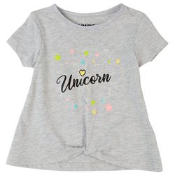 Limited Too Toddler Girls Unicorn Tie Knot Front Top
