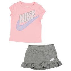 Nike Toddler Girls  2-pc. Nike Swoosh Scooter Pink Tee Set