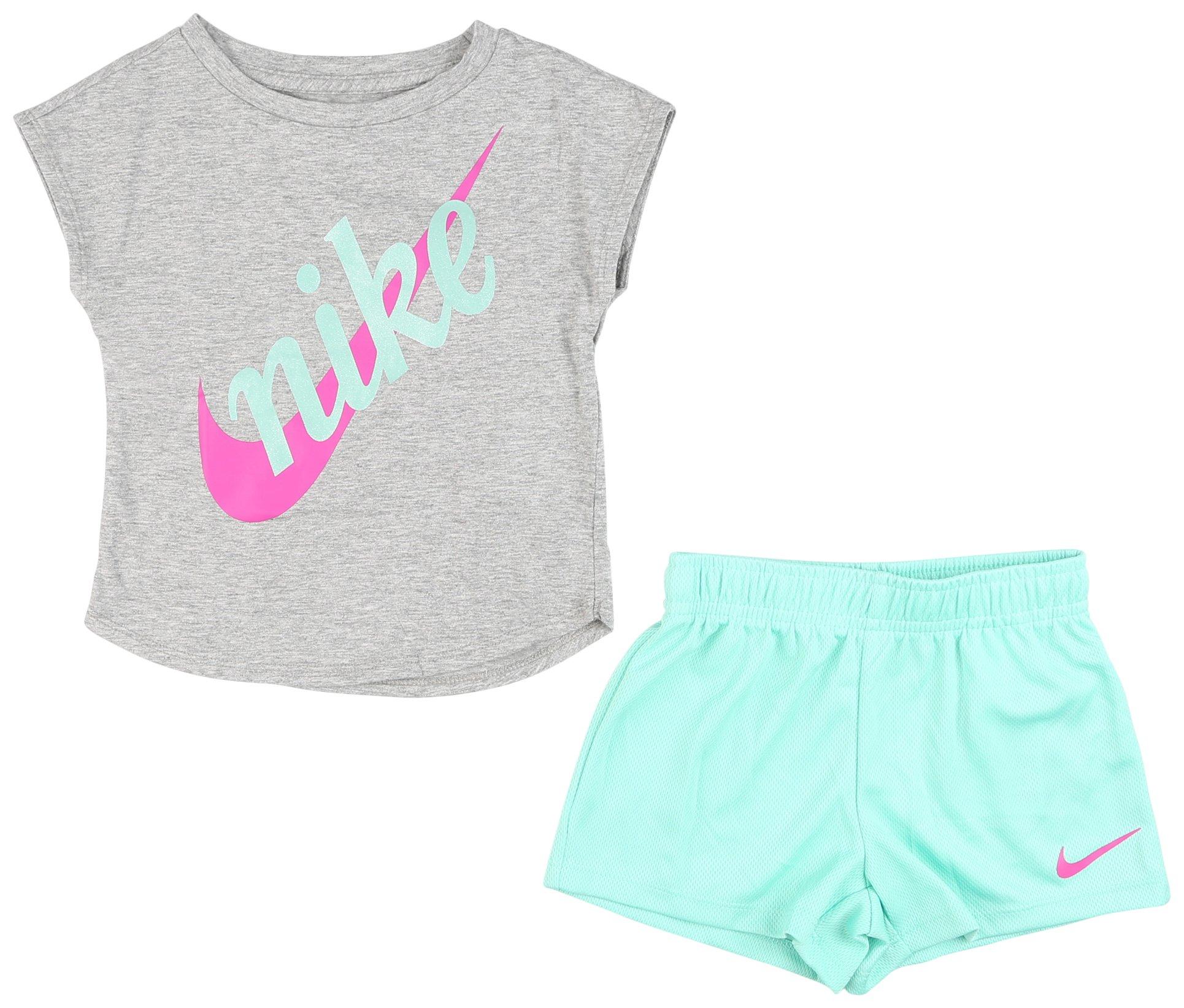 Nike Toddler Girls 2-pc. Script Futura Shorts Set