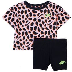 Nike Toddler Girls 2-pc. Leopard Print Boxy Short Set