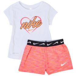 Nike Toddler Girls 2-pc. Logo Space Dyed Short Set