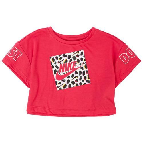 Nike Toddler Girls Leopard Logo Crop T-Shirt