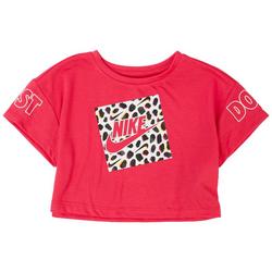 Toddler Girls Leopard Logo Crop T-Shirt